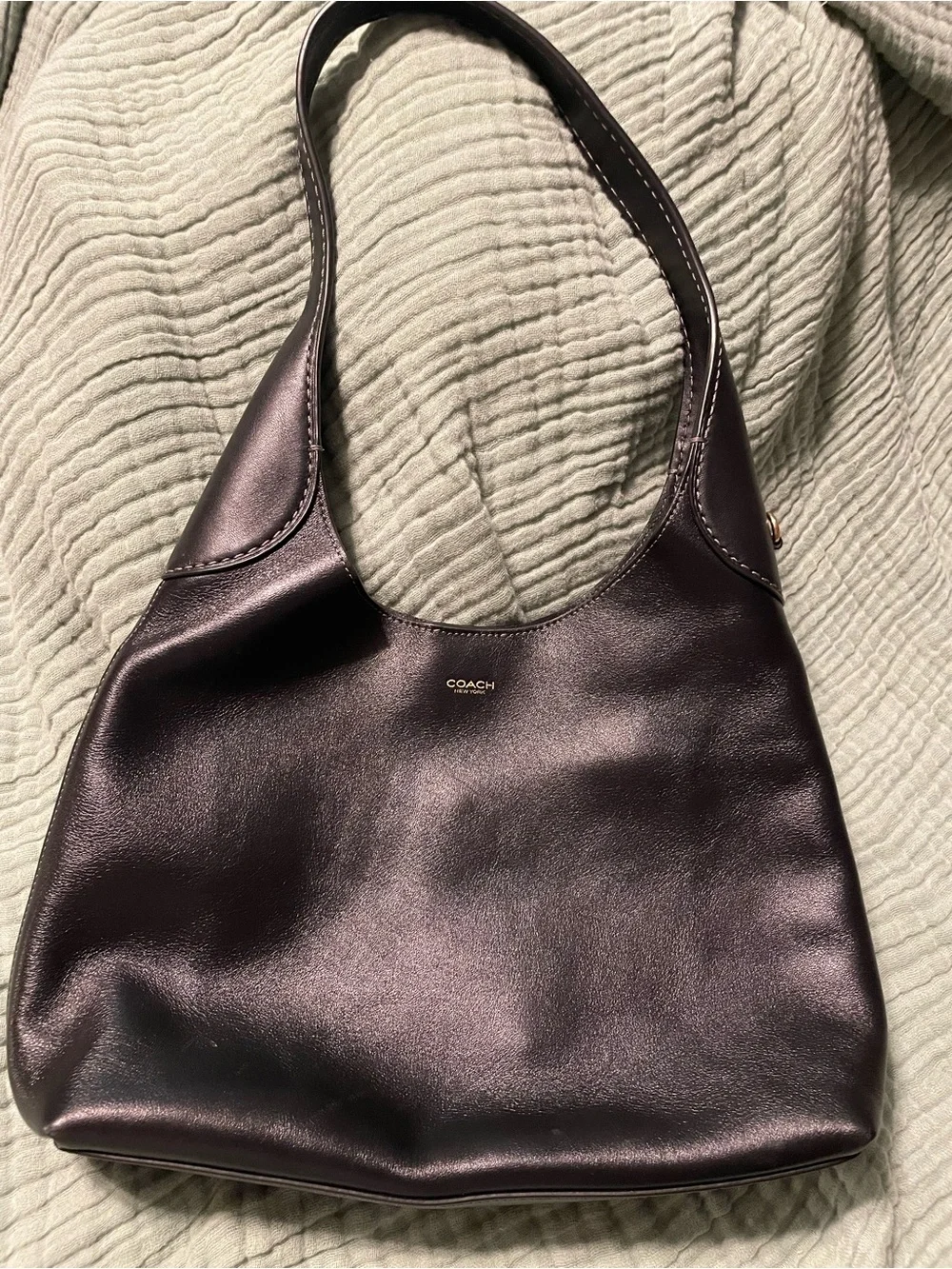 Coach Brooklyn 28 Black Leather Shoulder Bag - Picture 1 of 5